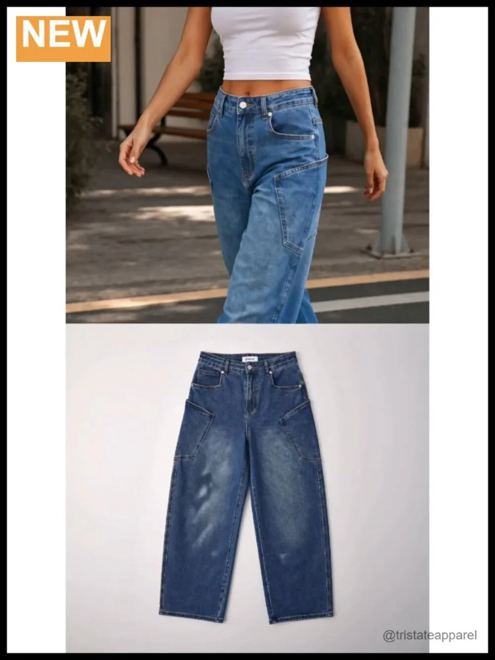 Baggy Barrel Jeans Raw High Waisted Wide Leg Denim Pants